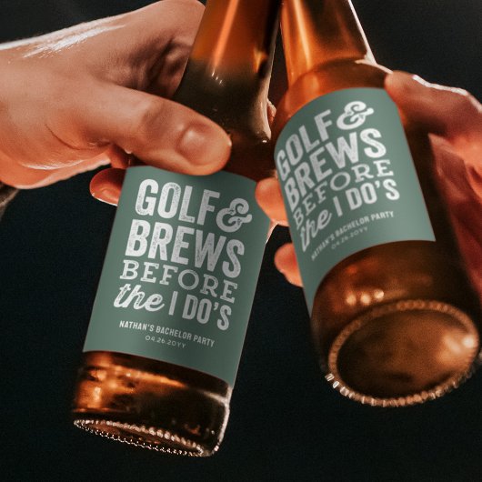 ゴルフとビールで乾杯!結婚式前の独身パーティ ビールラベル