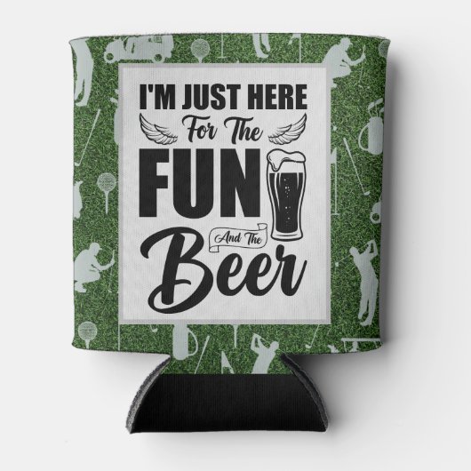 ゴルフとビールのおもしろいことわざ引用文 缶クーラー (正面)