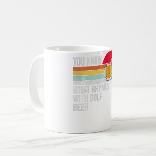 ゴルフとビールのプルオーバーの韻は知っている コーヒーマグカップ (正面左)