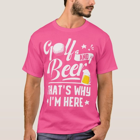 ゴルフとビール おもしろ 父の日 飲酒 誕生日 Tシャツ (正面)