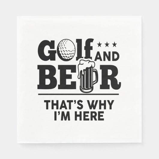 ゴルフとビール スタンダードランチョンナプキン (正面)
