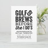 ゴルフとブリュウの前に私のバチュラーパーティを行シンプルう 招待状 (スタンド正面)