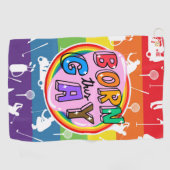 ゴルフとプライド:レインボー ゴルフタオル (横)