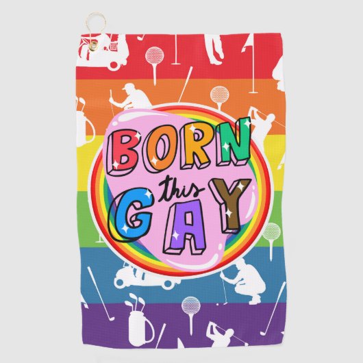 ゴルフとプライド:レインボー ゴルフタオル (正面)