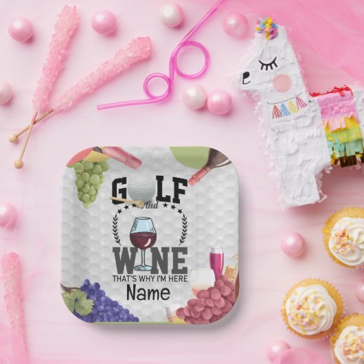 ゴルフとワインだからこそゴルファーの為にここに来たんだ ペーパープレート (パーティー)