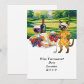 ゴルフとワインの試飲会コースでのワイン 招待状 (正面/裏面)