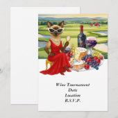 ゴルフとワインの試飲会　コースでのワイン鑑賞 招待状 (正面/裏面)