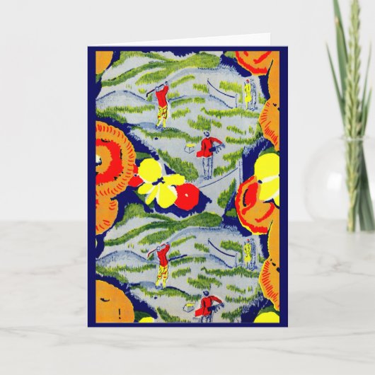 ゴルフと花 カード (正面)