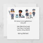 ゴルフと警察のスイング バースデーカード :ユニークな警察官ゴルファー 招待状 (裏面)