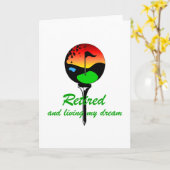 ゴルフと退職 カード (黄色い花)