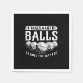 ゴルフにはやり方がボールが多いおもしろい スタンダードカクテルナプキン (正面)