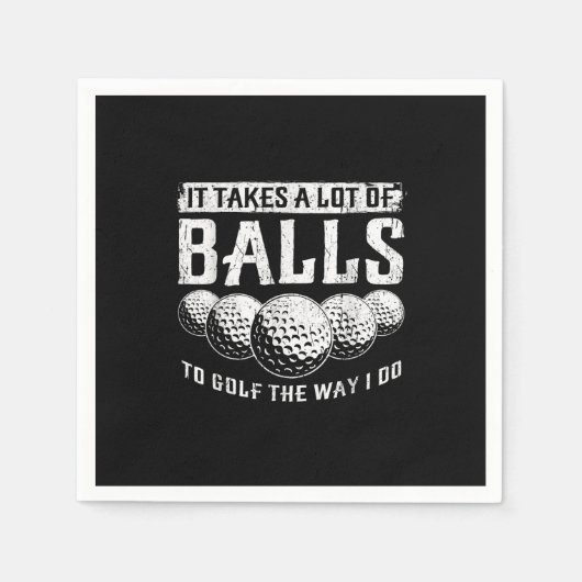 ゴルフにはやり方がボールが多いおもしろい スタンダードカクテルナプキン (正面)