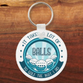 ゴルフにはやり方がボールが多い キーホルダー (正面)