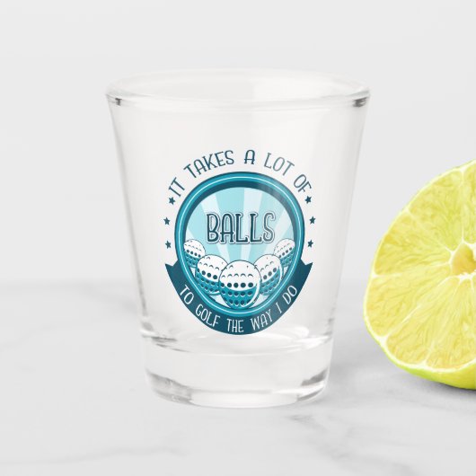 ゴルフにはやり方がボールが多い ショットグラス (正面)