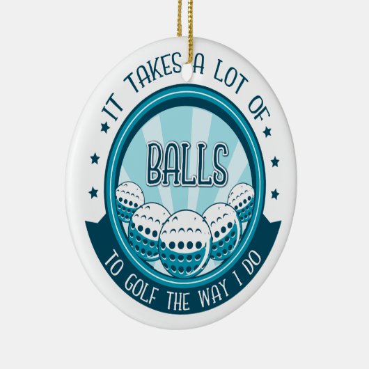 ゴルフにはやり方がボールが多い セラミックオーナメント (右)