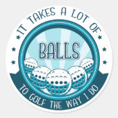 ゴルフにはやり方がボールが多い ラウンドシール (正面)