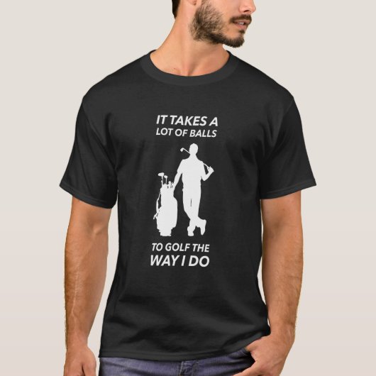 ゴルフにはゴルフの道でボールが多い Tシャツ (正面)