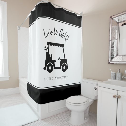 ゴルフにライブゴルフカート | カスタムゴルファー白黒 シャワーカーテン (インサイチュ)