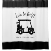 ゴルフにライブゴルフカート | カスタムゴルファー白黒 シャワーカーテン (正面)