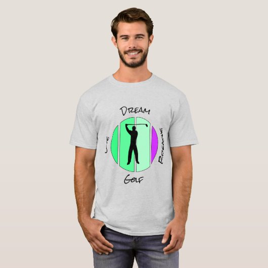 ゴルフに生き、夢み、没頭する Tシャツ (正面フル)