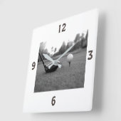 ***ゴルフに行こう***時計 スクエア壁時計 (傾斜)