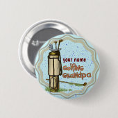 ゴルフのおじいちゃんピンボタン 缶バッジ (正面&裏面)