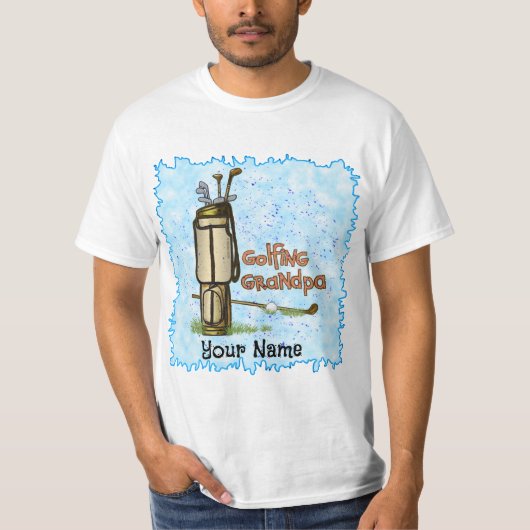 ゴルフのおじいちゃんTシャツ Tシャツ (正面)