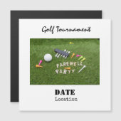 ゴルフのお別れパーティーゴルフボールとティーオングリーン (正面/裏面)