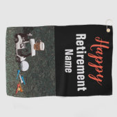 ゴルフのお気に入りの引退とネームビールゴルフカート  ゴルフタオル (横)