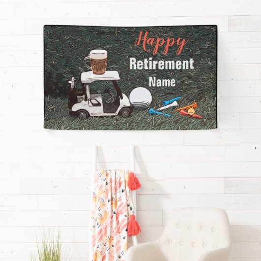 ゴルフのお気に入りの引退とネームビールゴルフカート  横断幕 (インサイチュ)