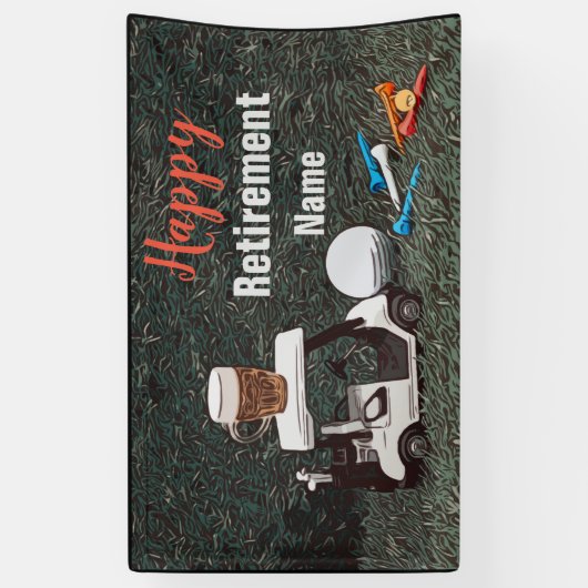 ゴルフのお気に入りの引退とネームビールゴルフカート  横断幕 (縦)