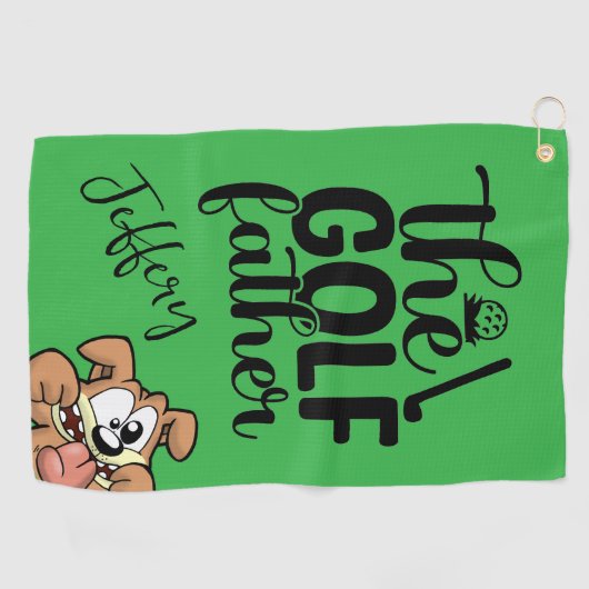 ゴルフのお父さはっきりしたん：&よくはしゃぐデザイン ゴルフタオル (横)