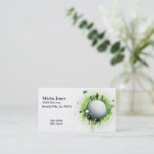 ゴルフのためにティーにのせよう 名刺 (スタンド正面)