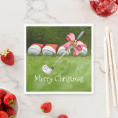 ゴルフのアイアンクリスマスと多くのボールゴルファー スタンダードランチョンナプキン (インサイチュ)