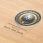 ゴルフのイベント案内状 アクリル Save The Date アクリル招待状 (レイダウン)