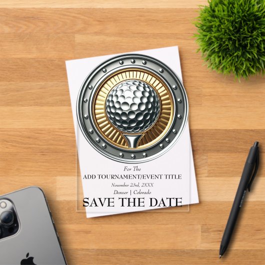 ゴルフのイベント案内状 アクリル Save The Date アクリル招待状 (インサイチュ (招待状))
