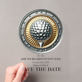 ゴルフのイベント案内状 アクリル Save The Date アクリル招待状 (インサイチュ (ポータブル))