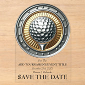 ゴルフのイベント案内状 アクリル Save The Date アクリル招待状 (正面)