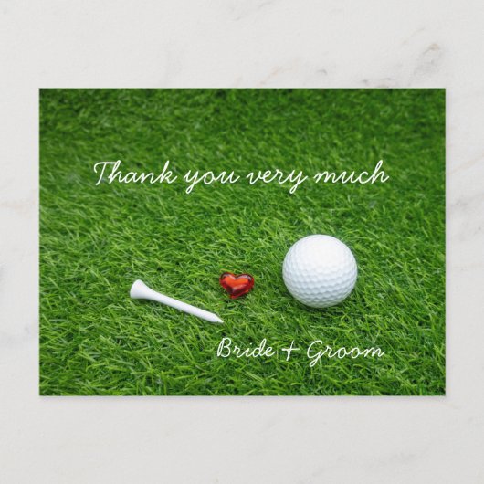 ゴルフのウェディングでのゴルファーへの感謝カード ポストカード (正面)