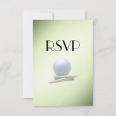ゴルフのウェディングテーマ 緑 RSVP（出欠返信） メニュー選択付き 出欠カード (裏面)