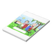 ゴルフのカップルパーソナライズされた- Cartoon ノートパッド (回転)