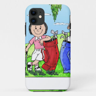 ゴルフのカップルパーソナライズされた- Cartoon iPhone 11 ケース