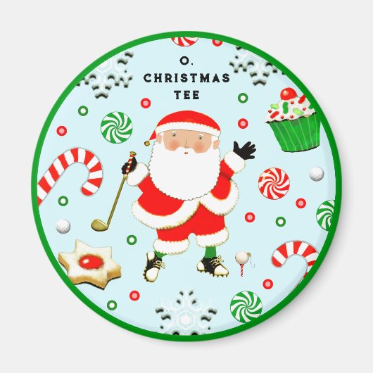 ゴルフのクリスマスストッキング マグネット (正面)