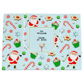 ゴルフのクリスマス休暇 ラージペーパーバッグ (正面)