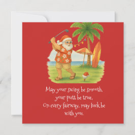ゴルフのクリスマス　ゴルフボールとリボンのついたゴルフティー シーズンカード