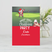 ゴルフのクリスマス サンタクロースパーティー 保存日 招待状 (スタンド正面)