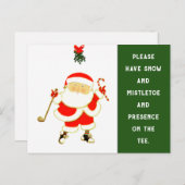 ゴルフのクリスマス シーズンポストカード (正面/裏面)