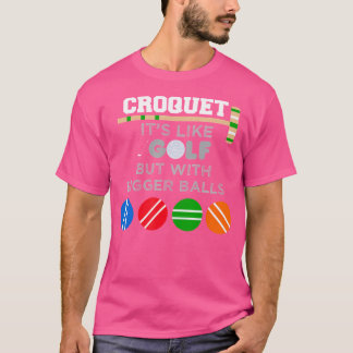 ゴルフのクロケゲームボールマレットのウィッケおもしろいットプレーヤー Tシャツ