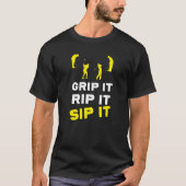 ゴルフのグリップそれを裂いて飲む Tシャツ (正面)
