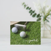 ゴルフのグリーティングゴルフボールの幸運の手書の    ポストカード (スタンド正面)